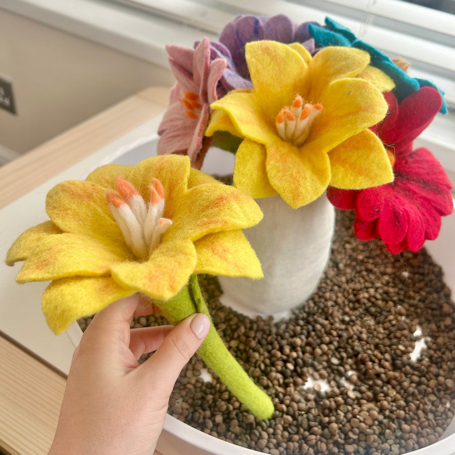 Felt Flower, made for open-ended, small-world play.