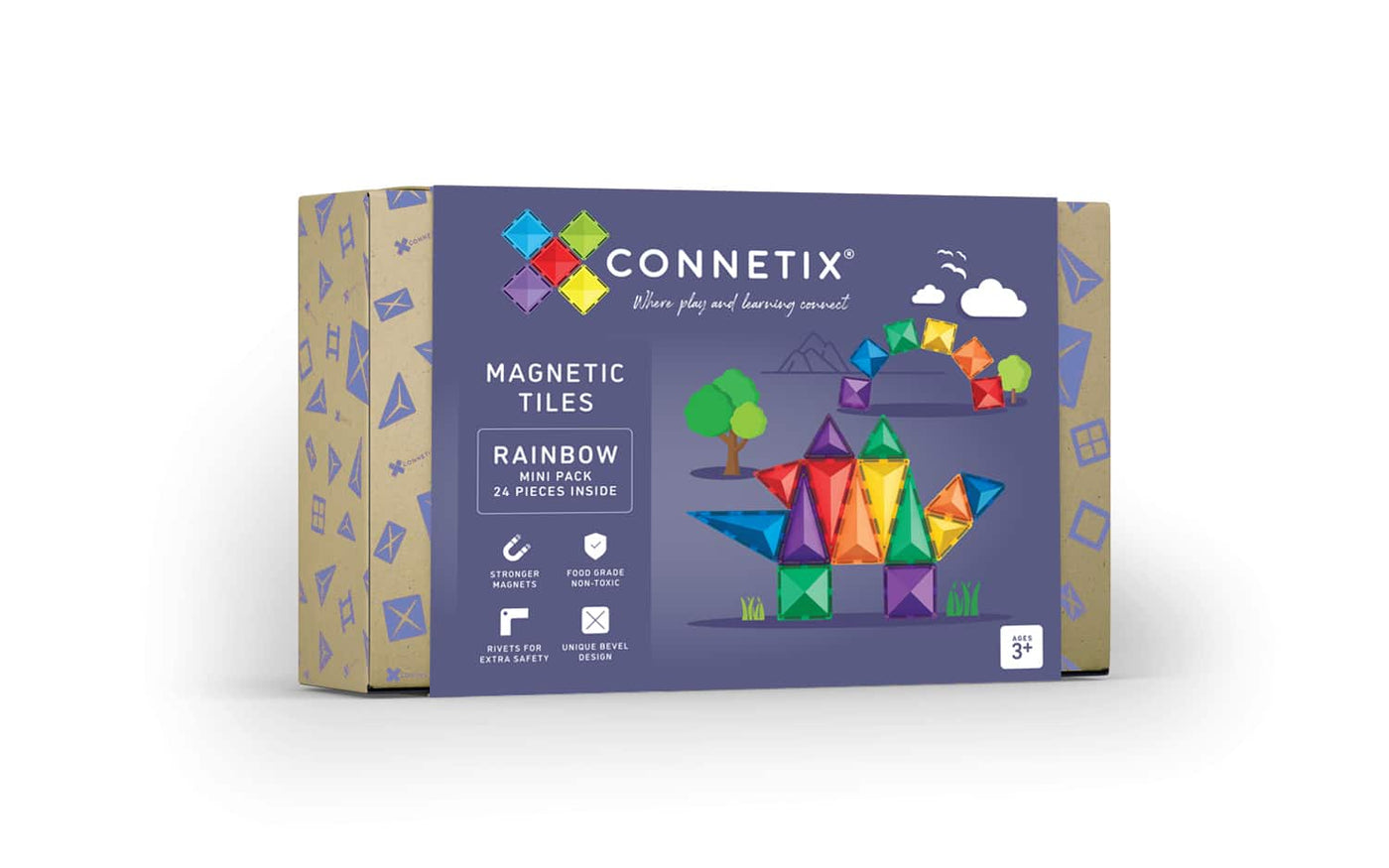 Connetix Tiles 24 Piece Rainbow Mini Pack