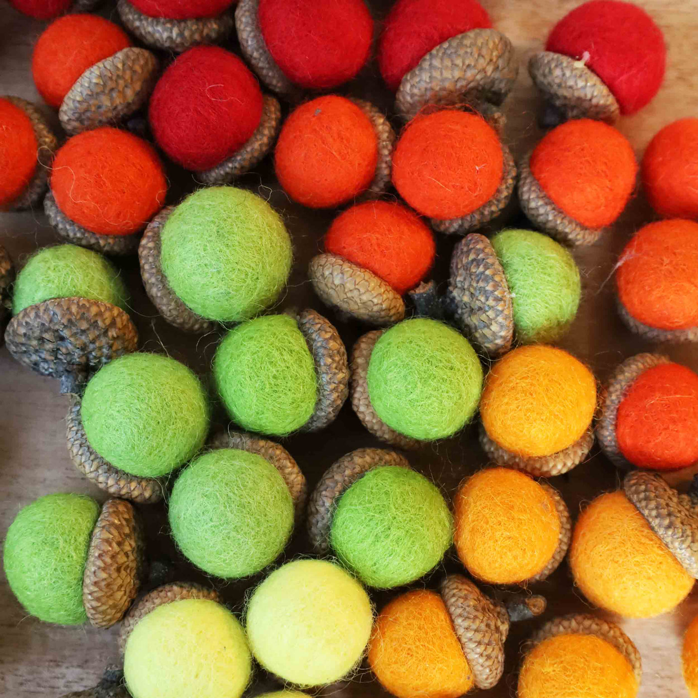 Rainbow Felted Acorns (Set of 10)