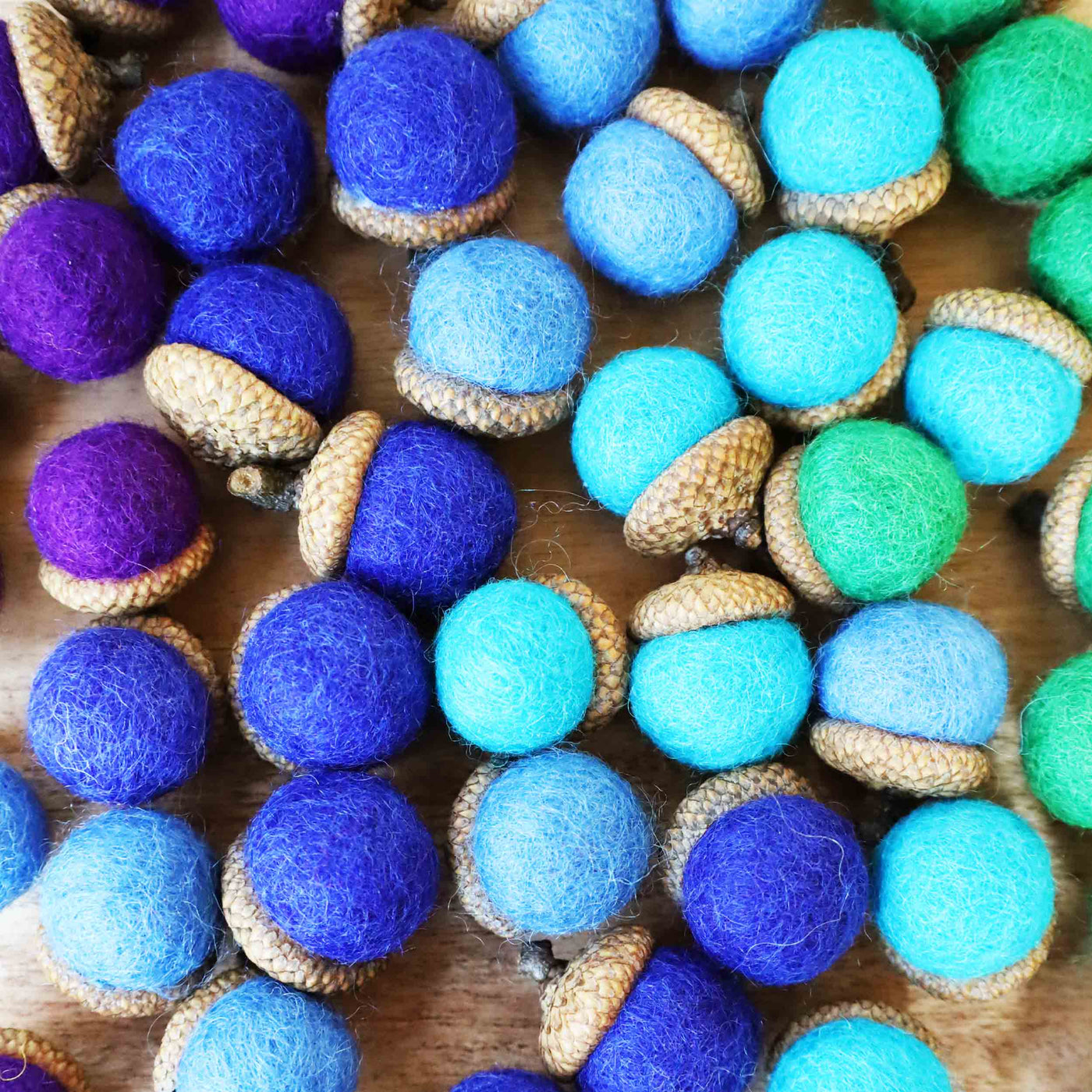 Rainbow Felted Acorns (Set of 10)