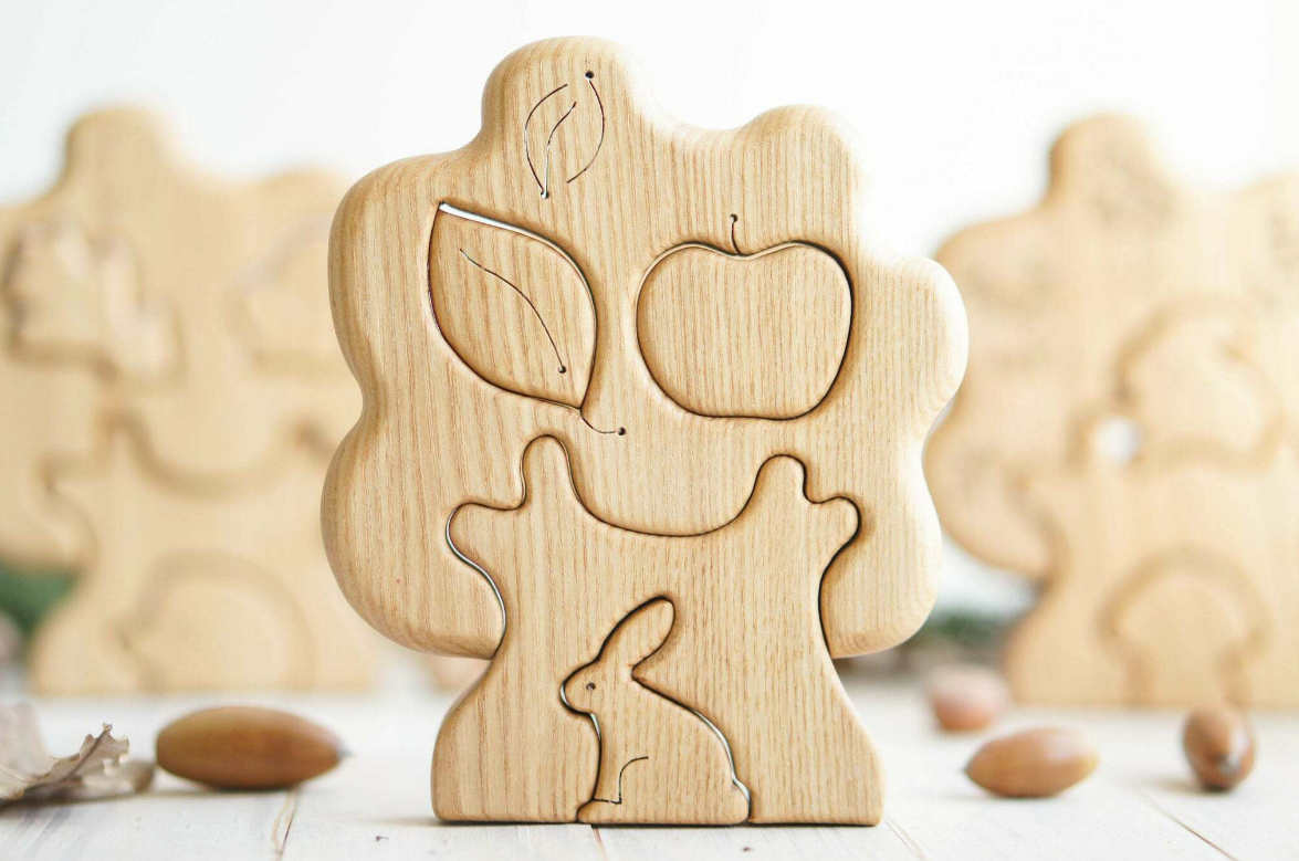 Sale Wooden Apple Tree and Rabbit Puzzle