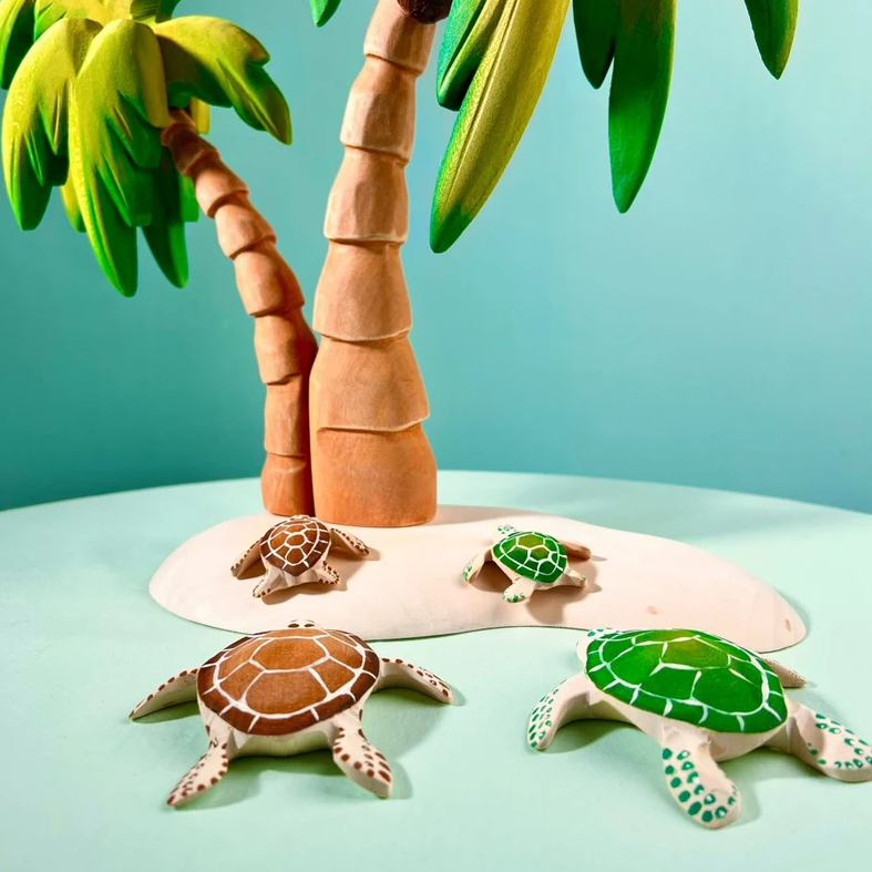 Pre-Order Bumbu Wooden Green Turtle, Baby (Ships in July)