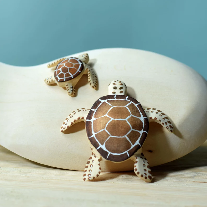Pre-Order Bumbu Wooden Brown Turtle, Baby (Ships in July)