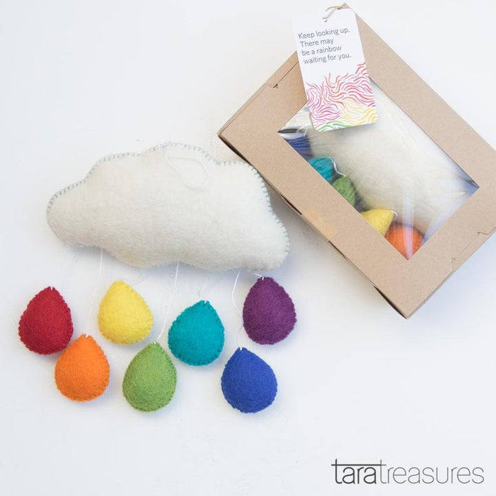 Sale Cloud Nursery Mobile - Medium Rainbow Raindrops