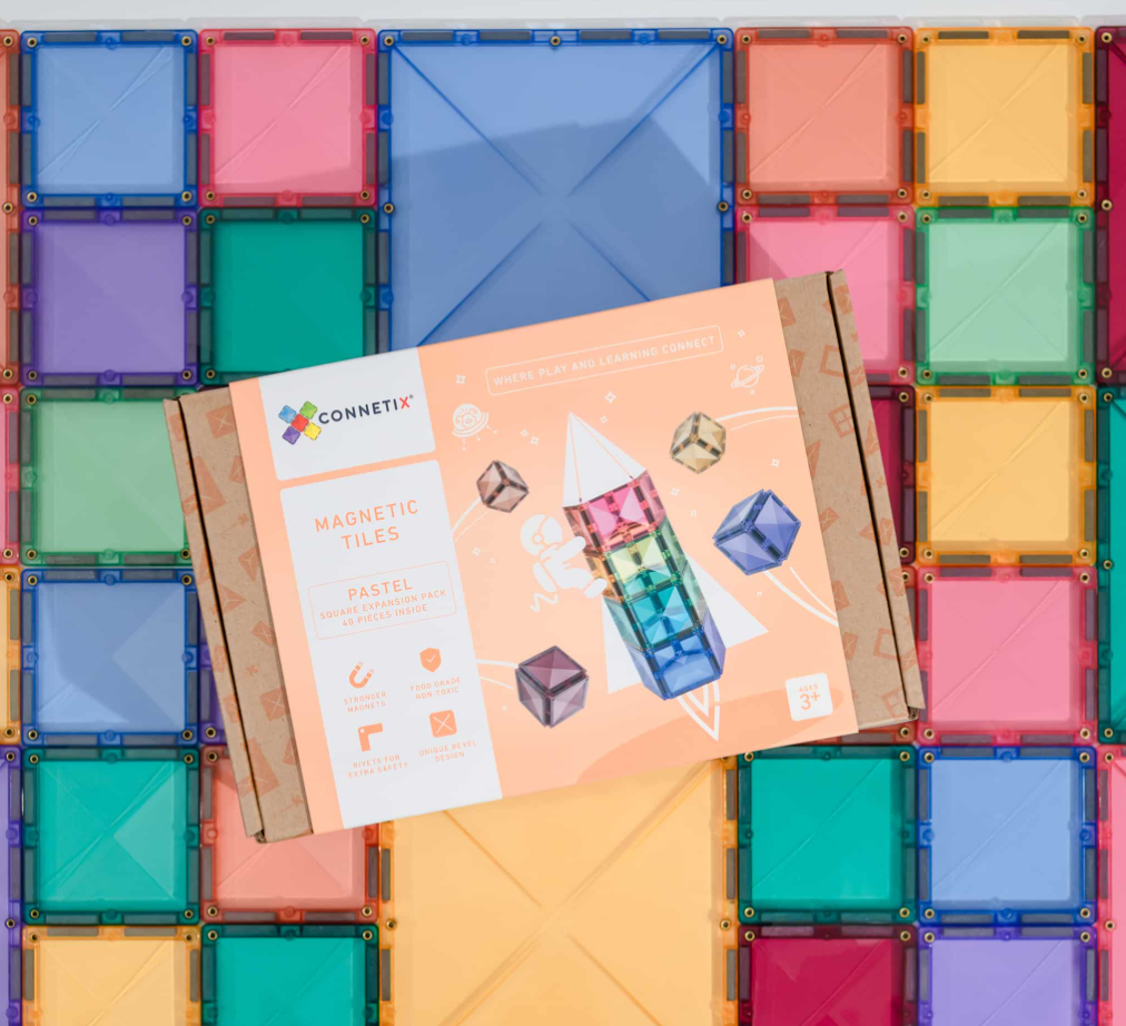 Connetix Tiles 40 Piece Pastel Square Pack