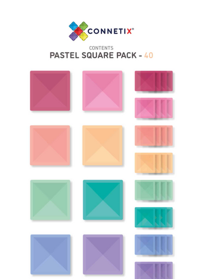 Connetix Tiles 40 Piece Pastel Square Pack