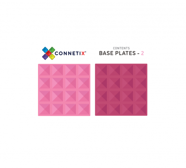 Connetix Tiles 2 Piece Base Plate Pink & Berry Pack