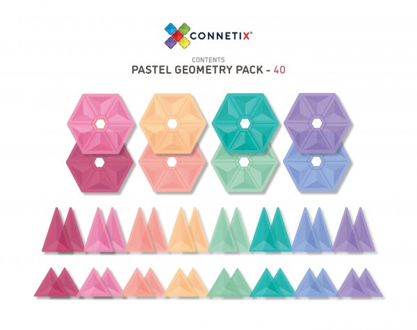 Sale Connetix Tiles 40 Piece Pastel Geometry Pack