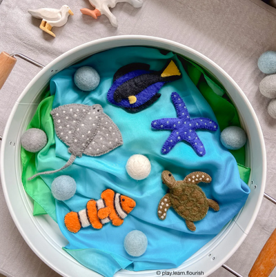 Coral Reef, Under the Sea, Finger Puppet Set of 5
