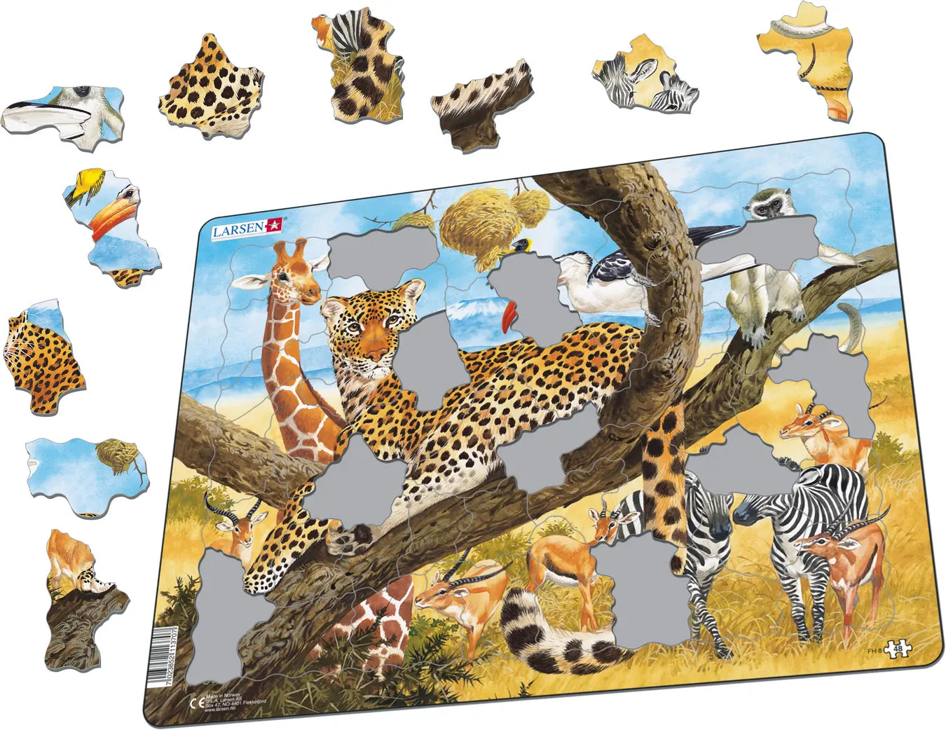 Sale Larsen Leopard Lounging in a Tree on the African Savannah Puzzle