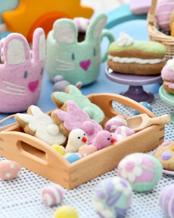 Pre-Order Felt Pink Easter Bunny Cookie (Ships in late January)