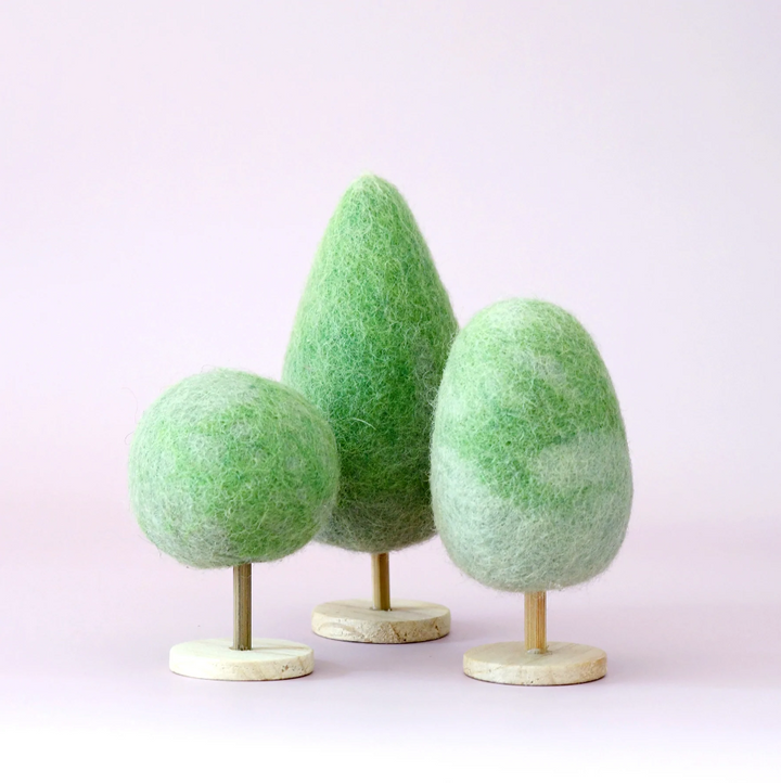Sale Felt Green Trees, Set of 3