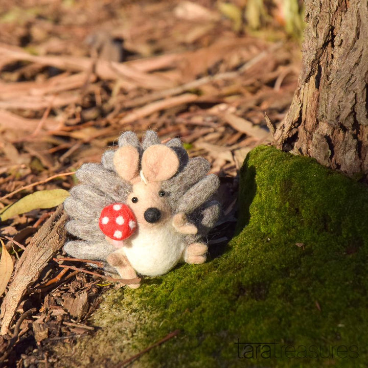 Sale Felt Hedgehog with Mushroom