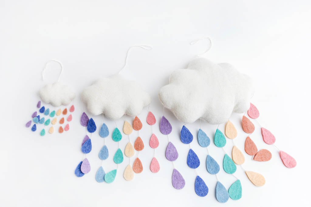 Felt Pastel Rainbow Drop Cloud