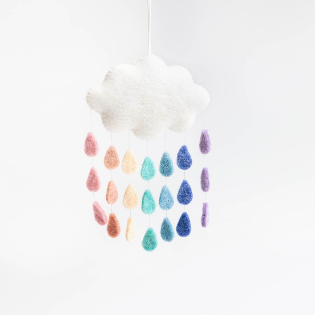 Felt Pastel Rainbow Drop Cloud