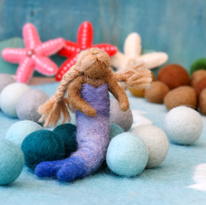Felt Waldorf Mermaid, Sandy Hair
