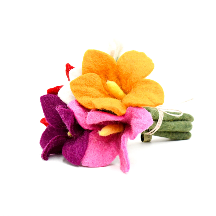 Felt Flowers, Set of 5 (Set B)