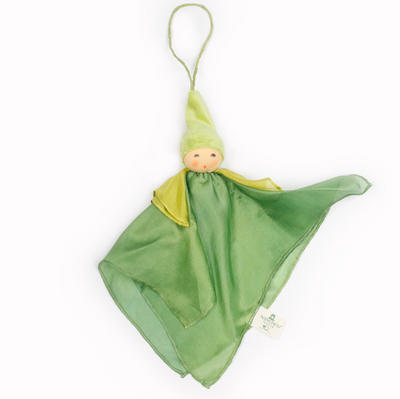 Sale Nanchen Natur Handmade Silk Fairy Doll, Green/Lime