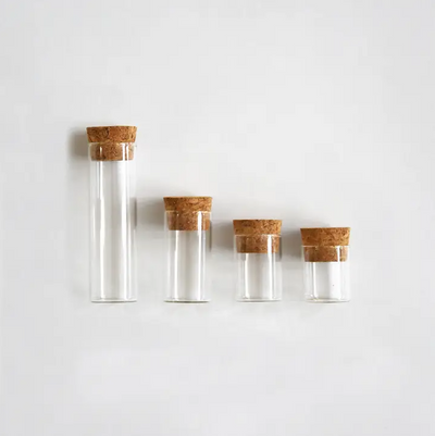 June & December Medium Specimen Bottles with Cork, Set of 16