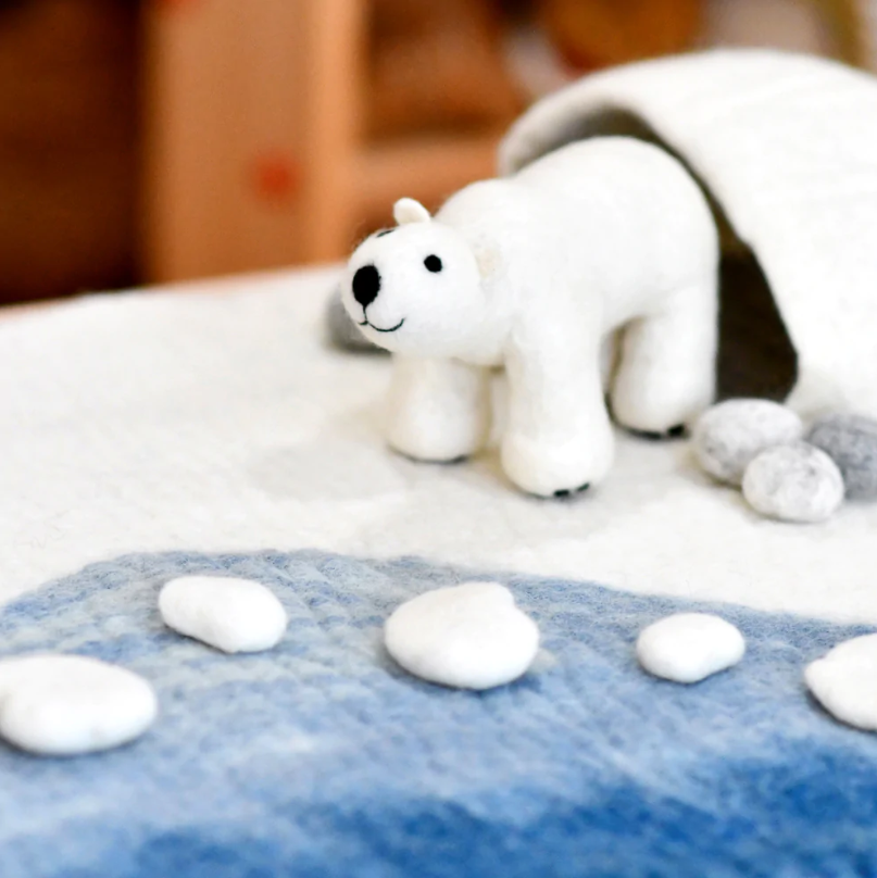 Pre-Order Large Arctic/Antarctic Polar Play Mat Playscape and Polar Bear Set (Ships in late January)