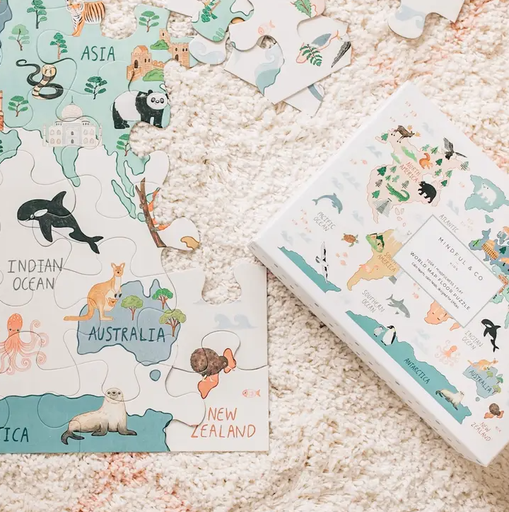 Mindful and Co Kids World Map Floor Puzzle