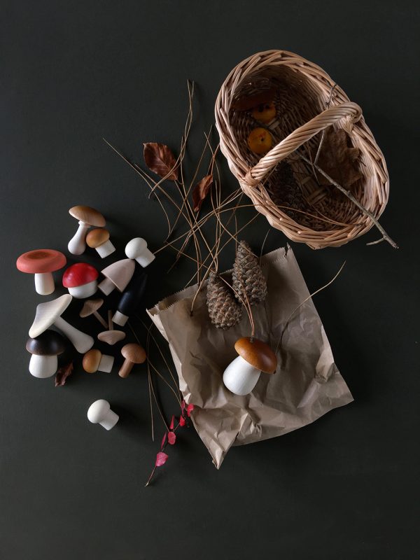 Moon Picnic Forest Mushrooms in a Basket