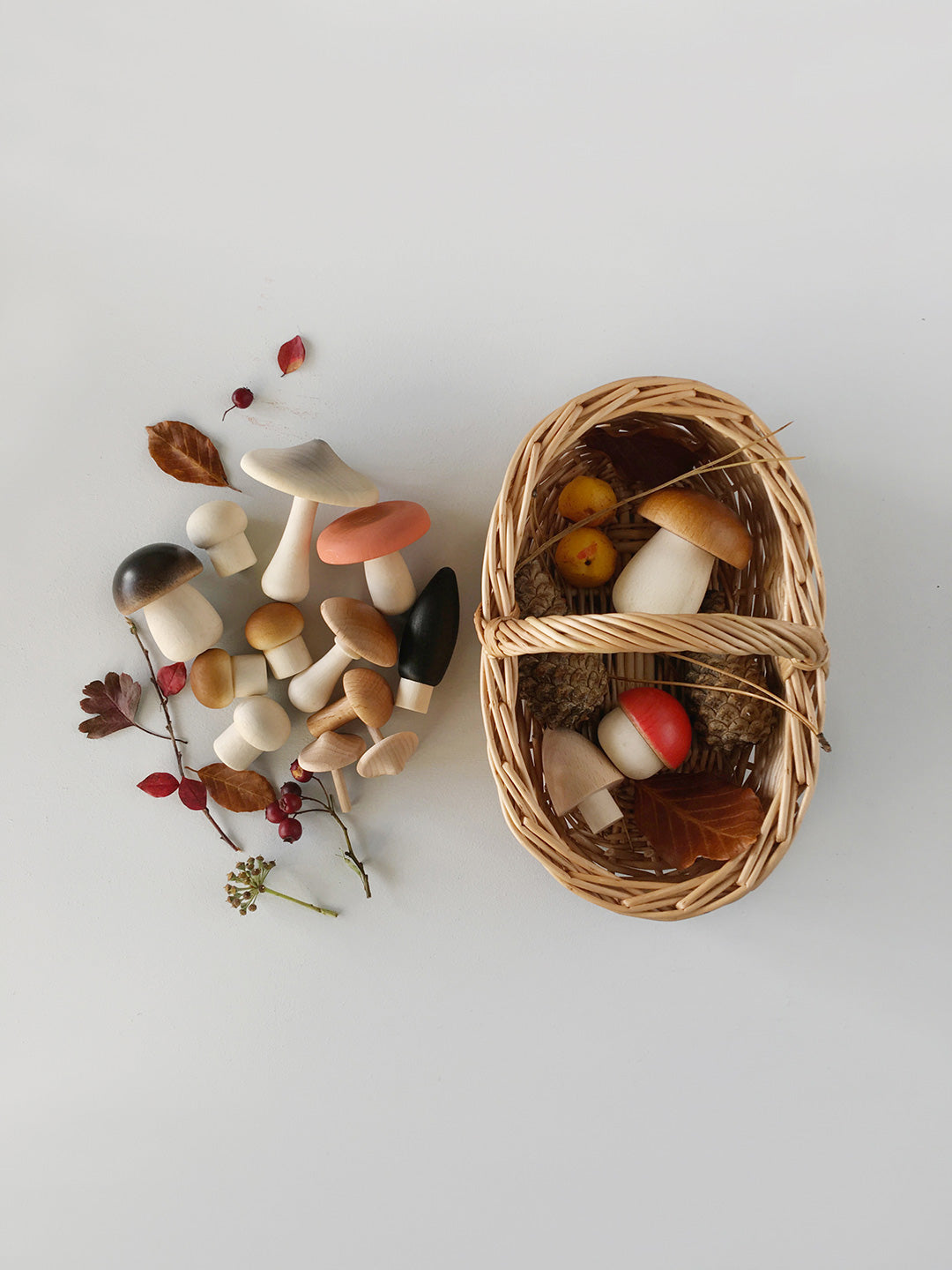 Moon Picnic Forest Mushrooms in a Basket