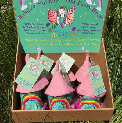 Tiny Felt Rainbow Shimmer Home