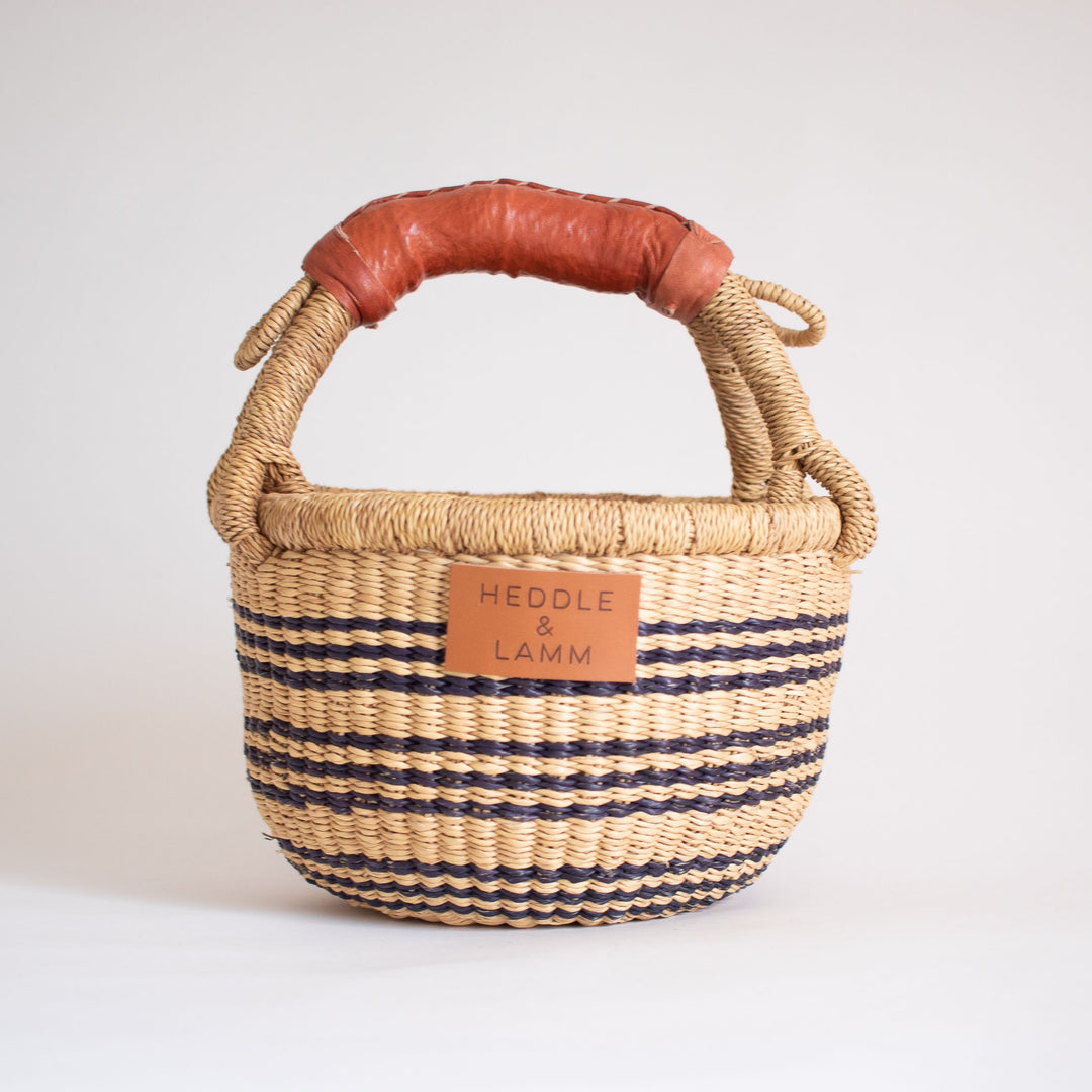 Sale Heddle and Lamm Sisi Mini Bolga Basket - Brown Handle