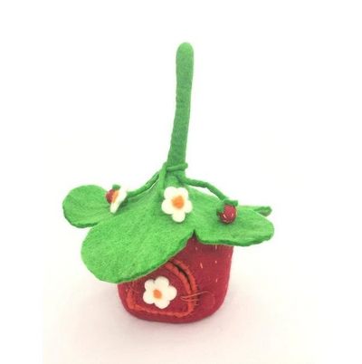 Strawberry Buttercup Fairy Felt Home