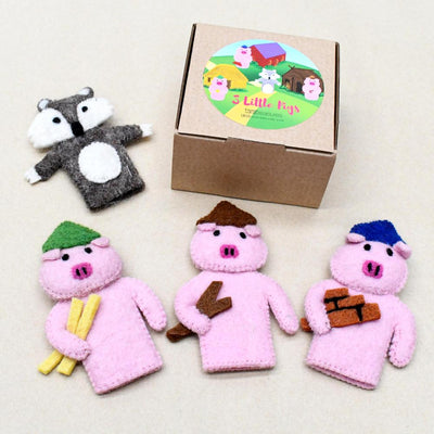 Three Little Pigs, Finger Puppet Set of 4