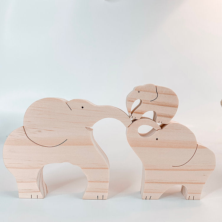 Wooden Elephant Family Puzzle