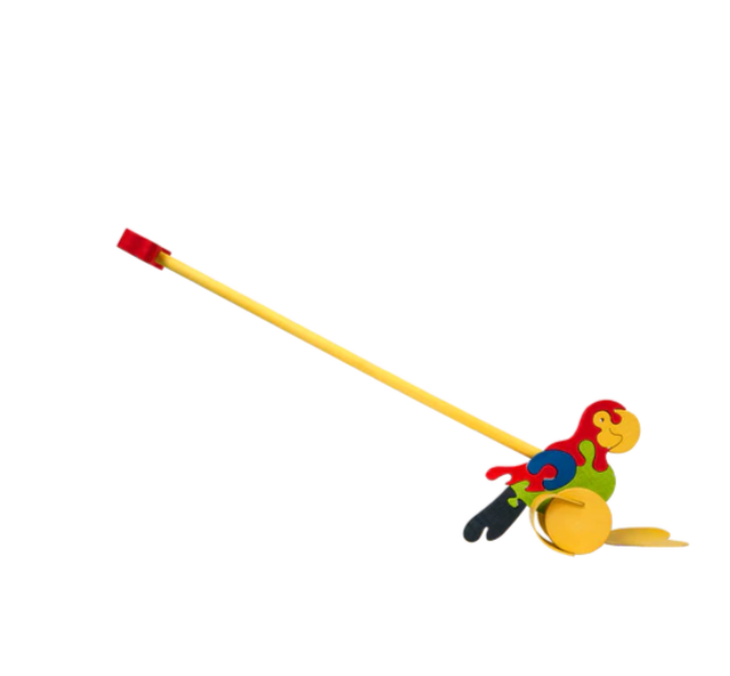 Sale Wooden Parrot Push Along Toy