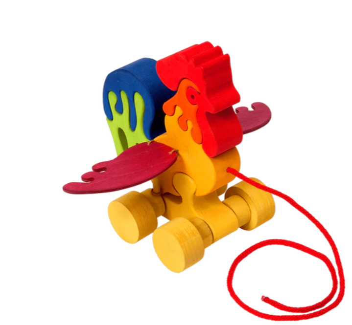 Sale Wooden Rooster Pull Along Toy