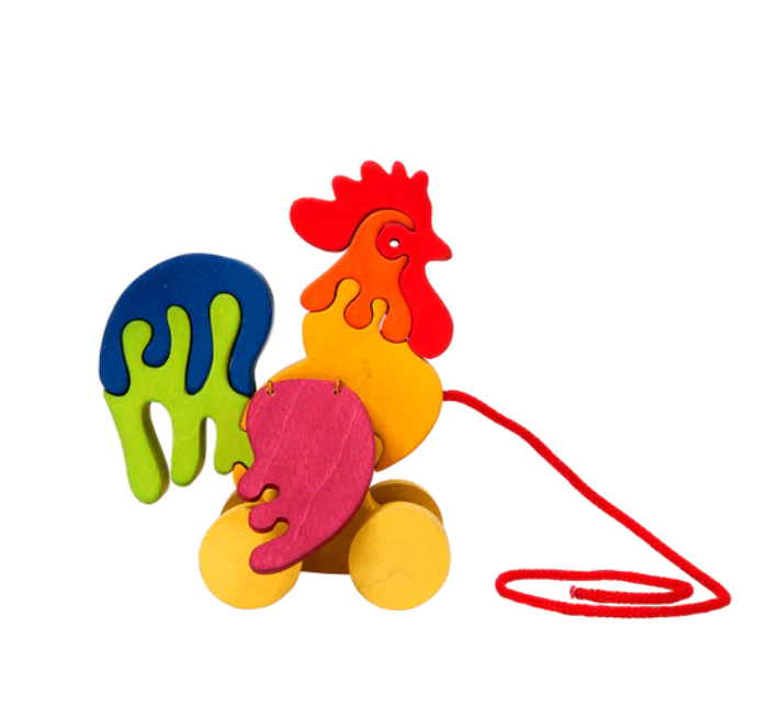 Sale Wooden Rooster Pull Along Toy