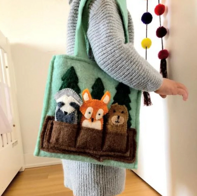 Felt Woodland Friends Puppet Bag