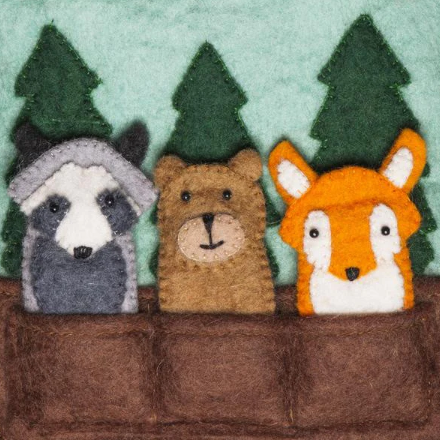 Felt Woodland Friends Puppet Bag