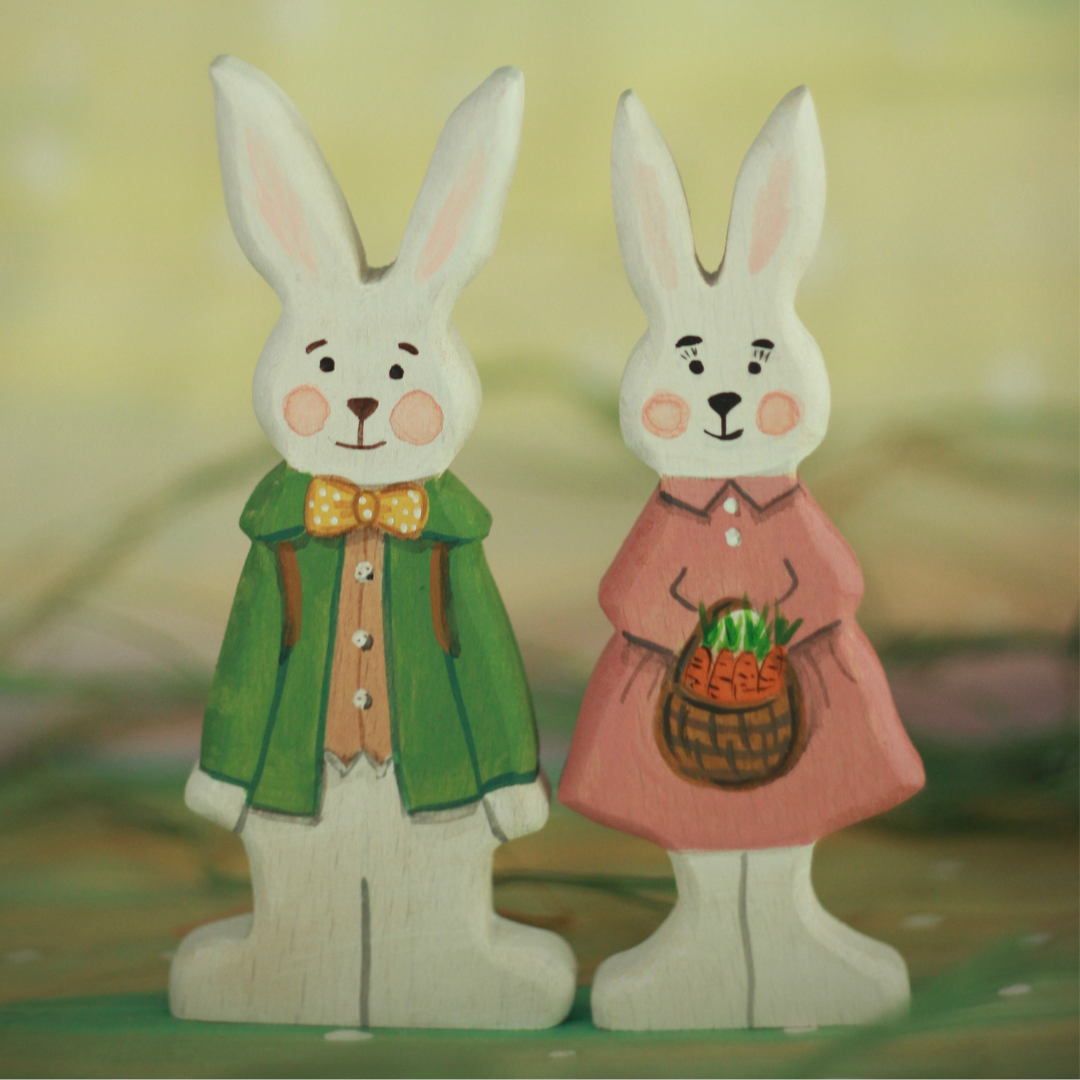 Sale MTW Exclusive - Wooden Bunny Family, 4 pcs