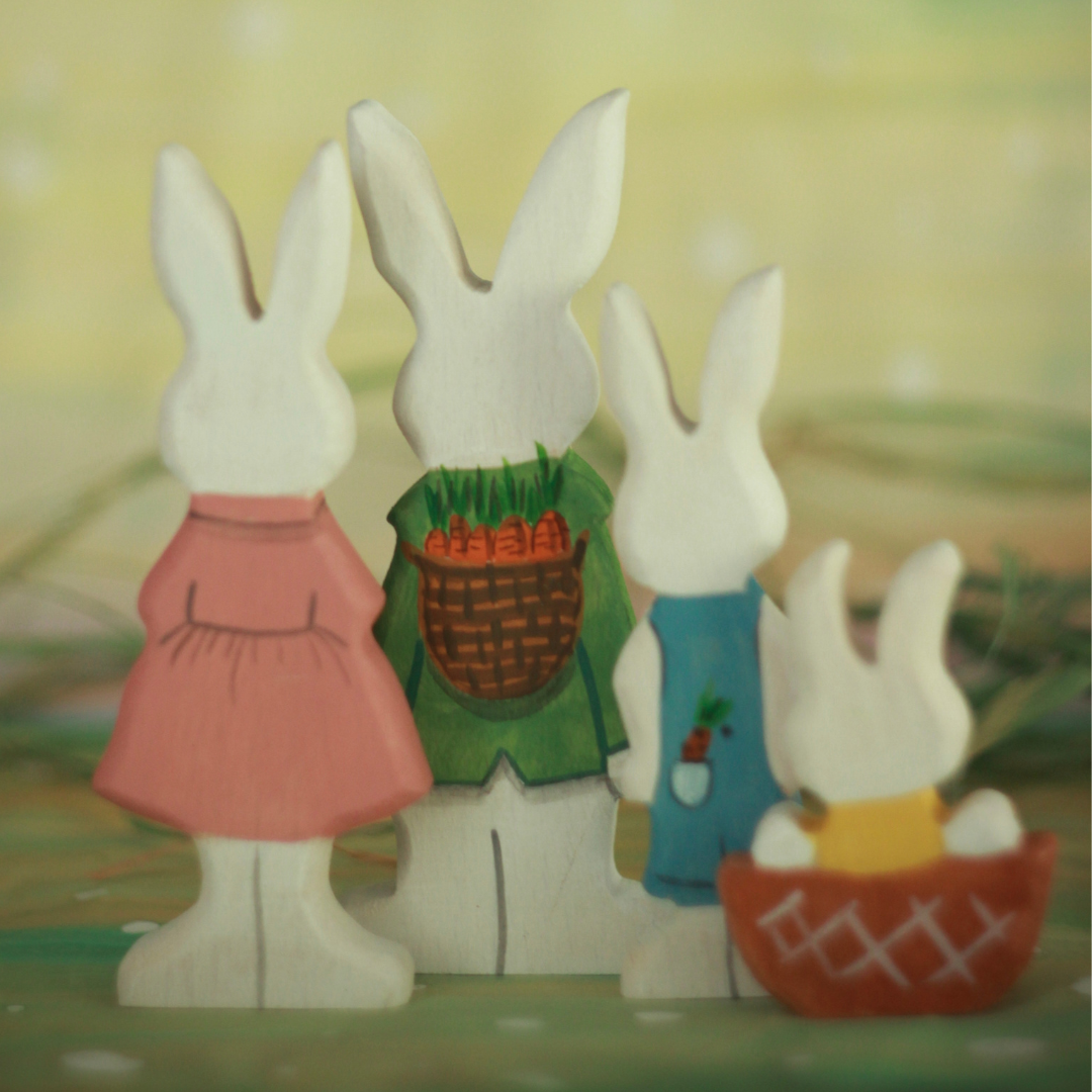 Sale MTW Exclusive - Wooden Bunny Family, 4 pcs