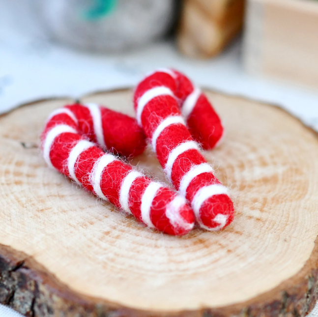 Pre-Order Felt Candy Canes, Set of 2, Red (Ships in November)