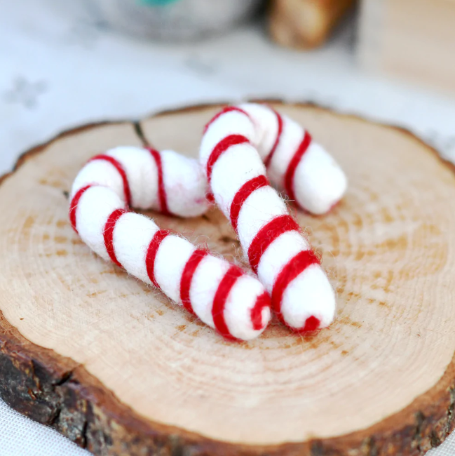 Pre-Order Felt Candy Canes, Set of 2, White (Ships in November)