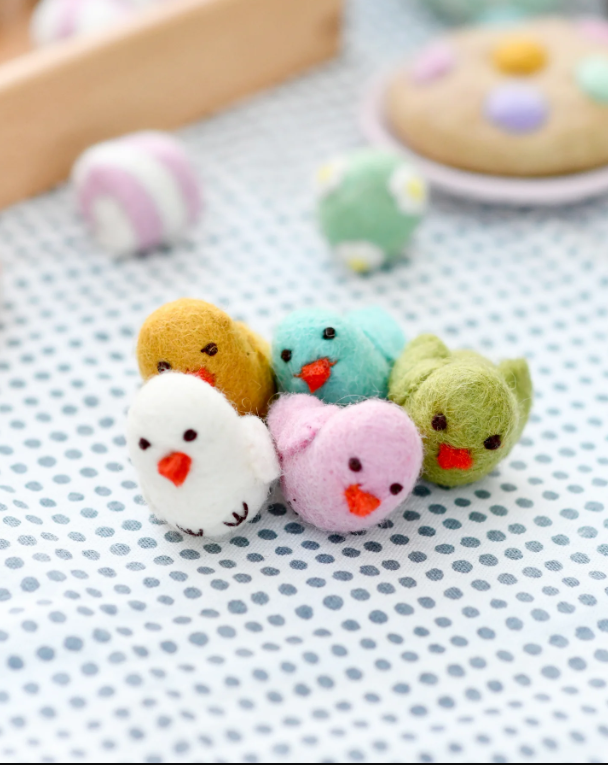 Felt Colorful Chicks, Set of 5