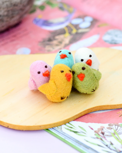 Felt Colorful Chicks, Set of 5