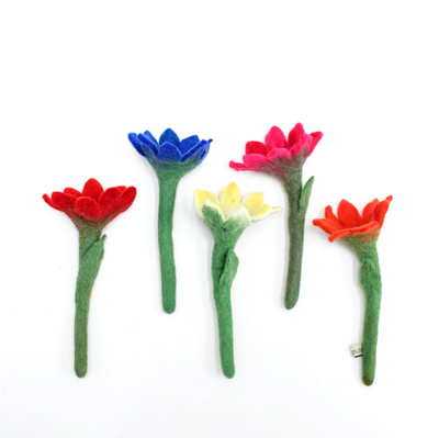 Felt Flowers, Set of 5 (Set C)