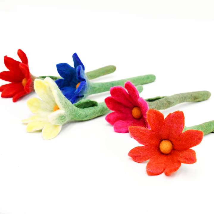 Felt Flowers, Set of 5 (Set C)