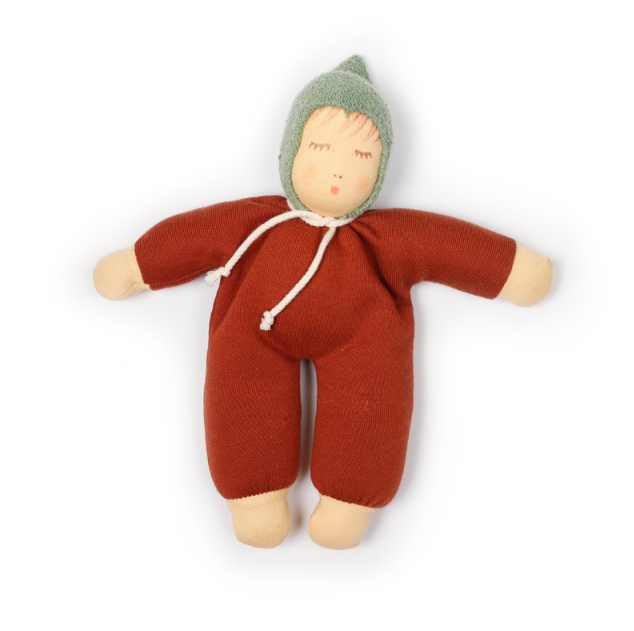 Nanchen Natur Organic Walnut Baby Waldorf Doll, Brown