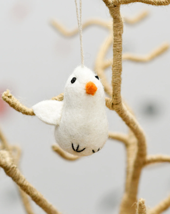 Sale Felt White Chick Ornament