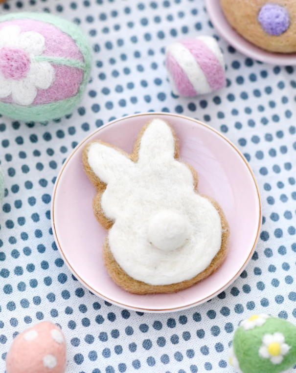 Felt White Easter Bunny Cookie