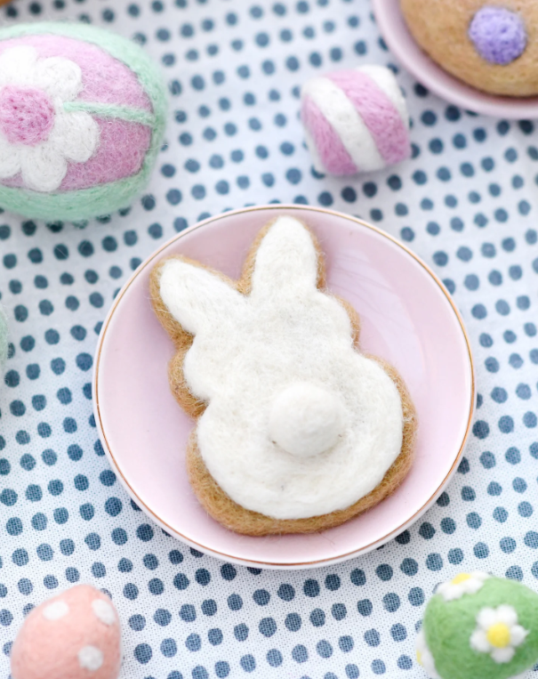 Pre-Order Sale Felt White Easter Bunny Cookie (Ships in late January)