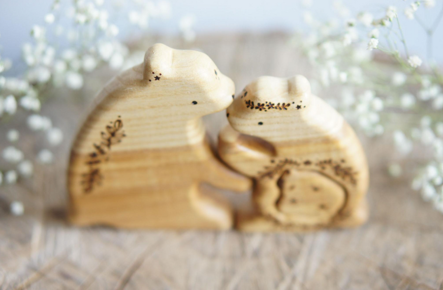 Wooden bear family announcement puzzle by Tiny Fox Hole (view 3)